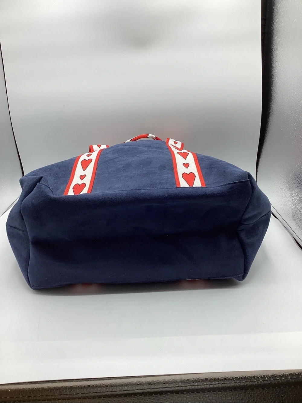 Brighton Navy Velveteen Heart Tote New With Tags